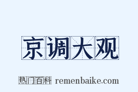 京调大观是什么意思的图片